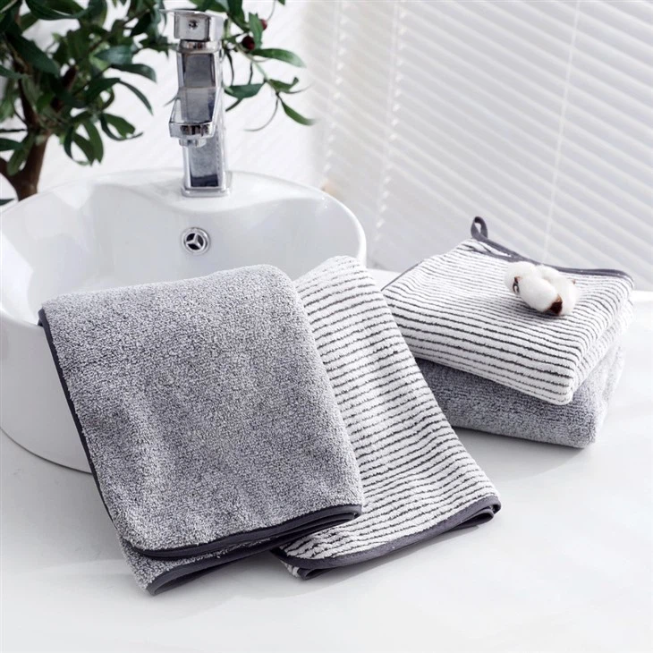 Antibacterial Towel Bamboo Carbon Fiber Absorbent Household Thickening Does Not Drop Hair Soft Coral Velvet Towel Manufacturers Wholesale