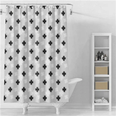 Cortina de ducha Geométrica Cortina de ducha PEVA Repelente de baño reutilizable